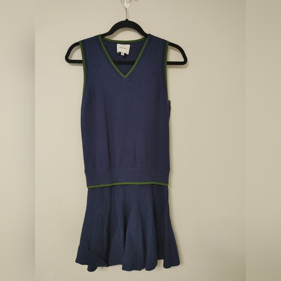 Reformation Navy and Green Mini Dress - Picture 7 of 11